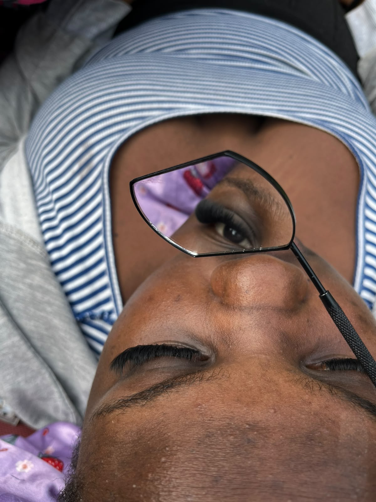 Lash application close-up, Lashes by Viola